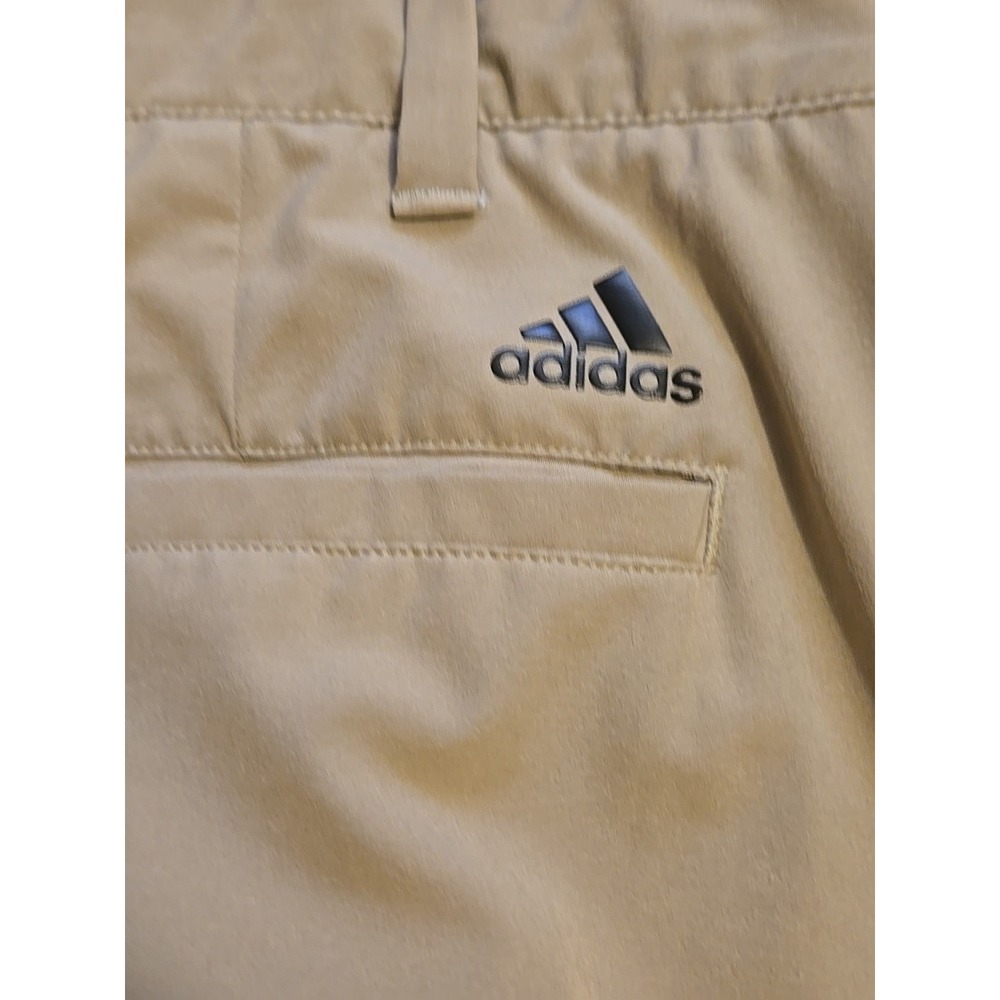 Adidas Golf Pants Mens 36x32 Tan Beige Lightweight Chino Flat Front Performance - Picture 11 of 15